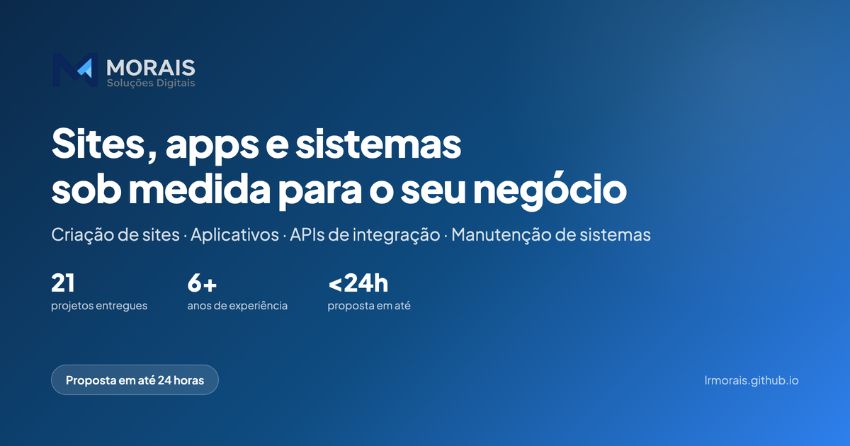 Lucas Morais — Desenvolvedor Full Stack